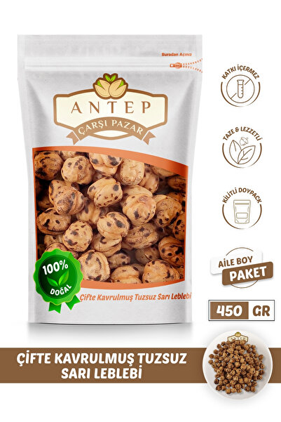 Antep Çarşı Pazar Sarı Leblebi Tavşanlı Tuzsuz Çifte Kavrulmuş | 450 Gr.