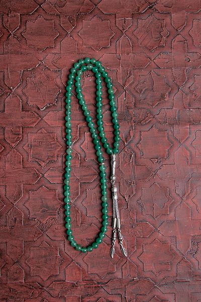 Saff Doğal Taş Certified Aventerun Metal Imamiye Tassel Prayer Beads