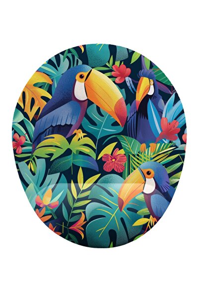 iyi fikirler Tropik Tukan Kuşu Bilek Destekli Mouse Pad Ergonomik Kaymaz Taba...