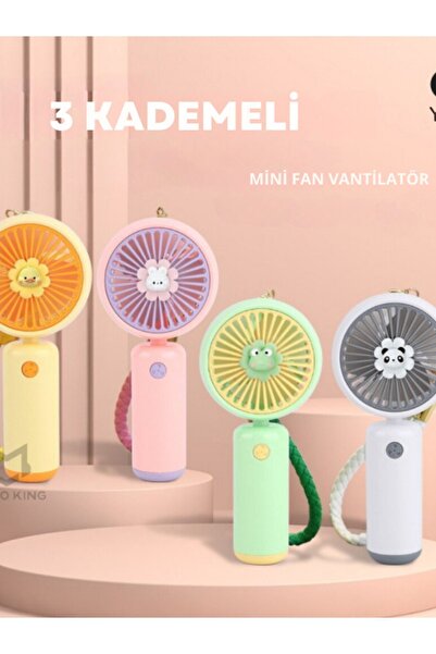 uygunabuldum ŞARJLI 3 KADEME ANAHTARLIKLI MİNİ EL FANI VANTİLATÖR