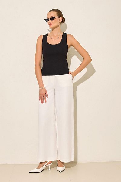 Setre Bluză neagră fără mâneci Crop Knitwear