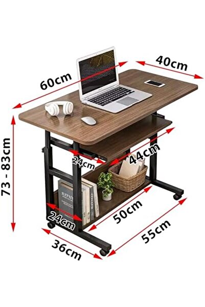 Generic Upgraded Metal Base Adjustable Movable Desktop Computer Mobile Laptop Desk Home And Offic