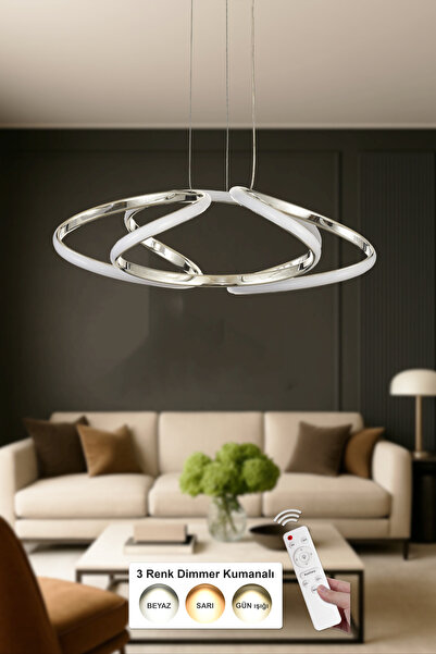 Avizemoda Felin 50 cm Dimmer Kumandalı 3 Renk Ledli (Sarı-Beyaz-Gün Işığı) Mo...