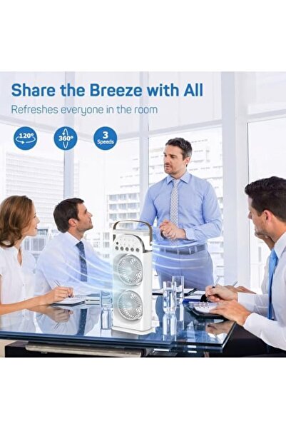 Generic مكيفات هواء محمولة قابلة لإعادة الشحن، مروحة تبريد دوارة برأسين مع جهاز تحكم عن بعد، مبرد هواء مع