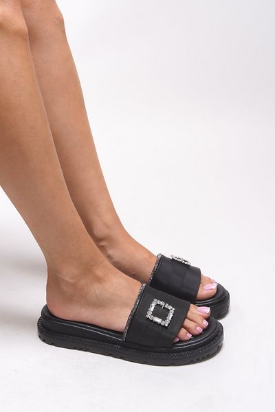 Riccon Elinlynna Women's Slippers 0012602   Black Satin
