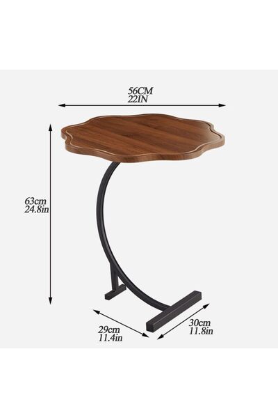 Generic C-Shaped End Table, Small Side Table Next to Sofa Bed, C-Shaped Side Table in Living Room and Bedroo