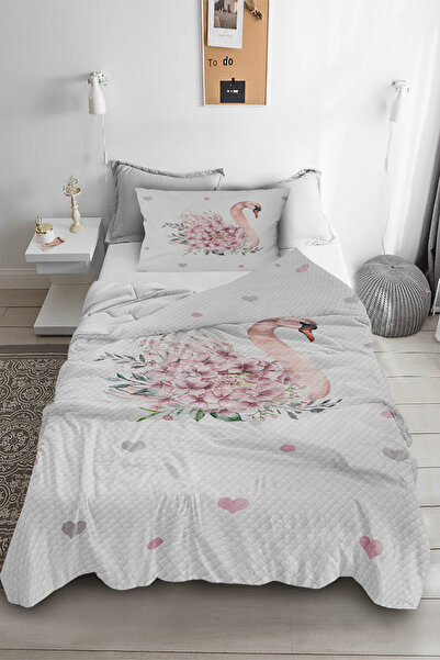 Bebişim Halı Cute Swan with Heart Single Child Pique Pillow with Case