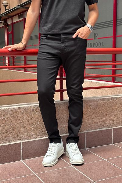 inpool Men's Slim-fit, Slim-Fit, Gabardine Trousers