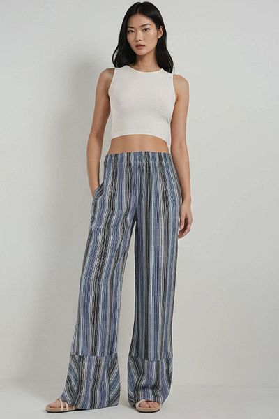 Hiccup Pantaloni cu picioare late cu model în dungi