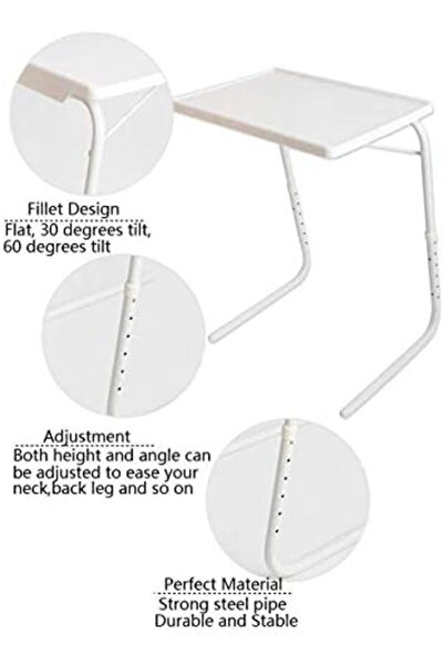 Generic Foldable Assembled Table TV Tray Portable Folding Snack Table - Adjustable Sofa Side Table, Bed Lapt