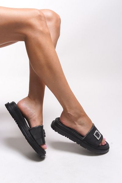 Riccon Elinlynna Women's Slippers 0012602   Black Satin