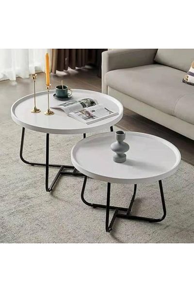 Generic Nesting Tables Set of 3 Pieces, Round Coffee table, Ceramics Glass Top, Strong Gold Metal Frame for