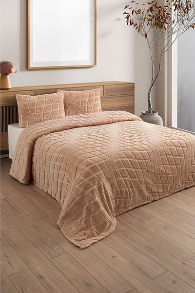 PANCHY CANKY Bedspread 240 X 240 Double Bed Bedding Set Plush Soft Welsoft 2 Pillowcases