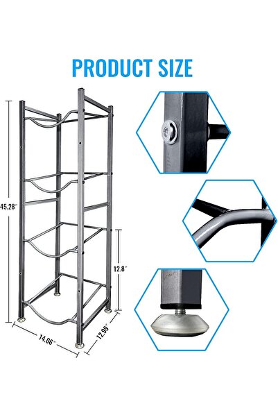 Generic 4Tier Water Bottle Organizer,5 Gallon Water Bottle Holder, Water Bottle Rack Stainless Steel Shelf E
