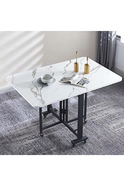 Generic Folding Table,Multi Functional Standing Desk (Stylish White)