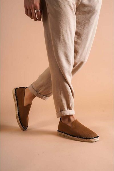 marceline Unisex Tan Color Straw Sole Comfortable Knitwear Sports Shoes - Casual Espadrille