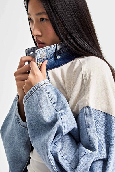 its basic Жіночий бежевий джинсовий трикотажний одяг Oversize Спеціальний дизайн джинсова куртка