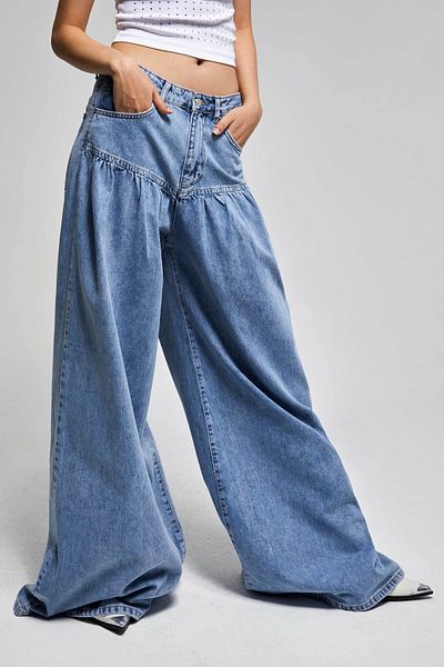 its basic Women's T.Kot Color 3S5-27 Elephant Leg Fit Super Loose Cut 100% Cotton Design Denim Jean