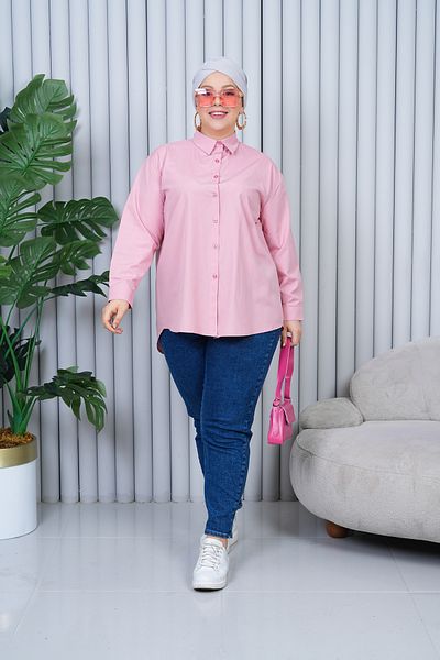 Patika Women's Hijab Loose Cut Shirt - Dried Rose