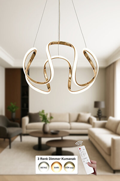 Avizemoda Rumi 50 cm Dimmer Kumandalı 3 Renk Ledli (Sarı-Beyaz-Gün Işığı) Mod...