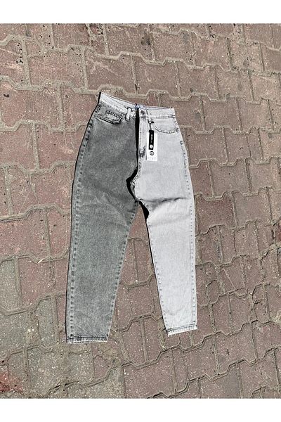 KOTOLOG Double Color Block Boyfriend Jeans