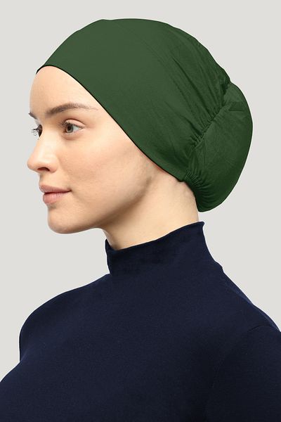 Mesa Charm Women's Hijab Lycra Elastic Non-Slip Combed Cotton Bonnet Khaki