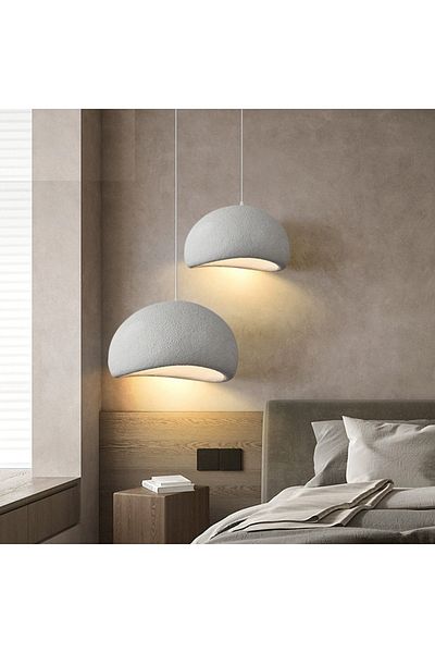 LEAXOR Modern Pendant Lamp LEAXOR, Scandinavian Design, Oval Shape, Resin, White, 40 cm