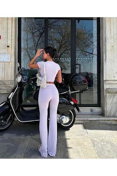 VibeGaia Lilac Micro Suit with Folded Waist