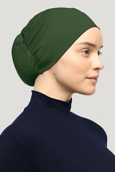 Mesa Charm Women's Hijab Lycra Elastic Non-Slip Combed Cotton Bonnet Khaki