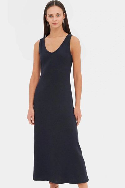 PayBuy Women's a Line Midi Knitted Dress Comfortable Casual Style Durable Material Perfect Fit Trending Design