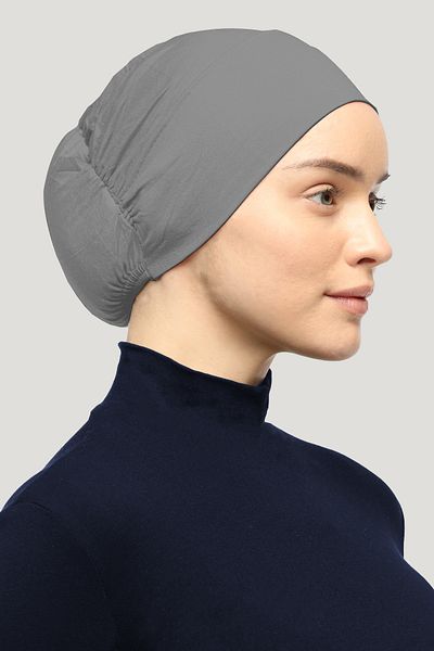 Mesa Charm Women's Hijab Lycra Elastic Non-Slip Combed Cotton Bonnet Smoked