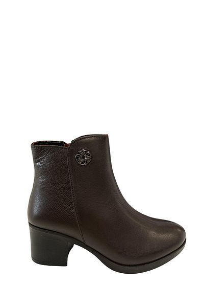 Castle Black Yldz-92160-1 Γυναικείες κλασικές μπότες καφέ από γνήσιο δέρμα