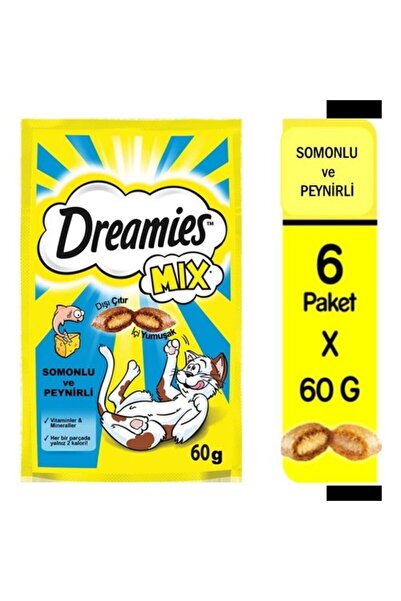 Dreamies Mix Somonlu Ve Peynirli Kedi Ödül Bisküvisi 60 G 6 Adet