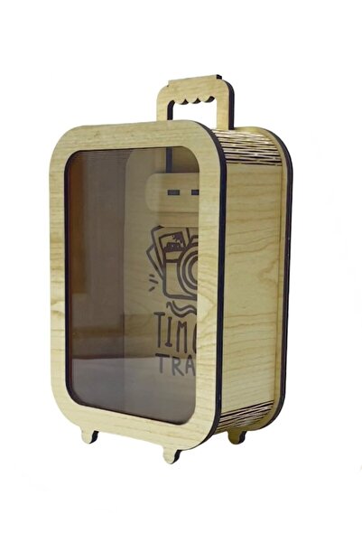 Ornavia Parabox - 10.000tl Kumbara - Ahşap Para Biriktirme Hedef Kutusu - Tim...