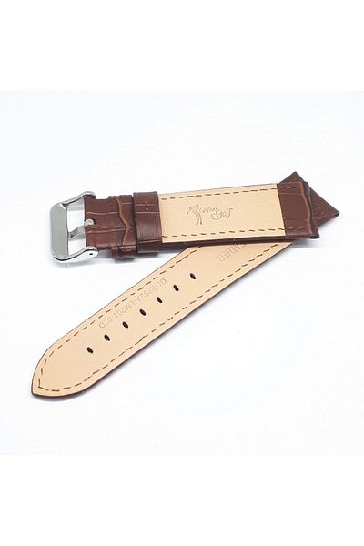 Golf 20mm Brand Brown Croco Genuine Leather Watch Band