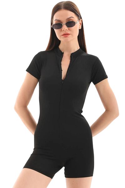 mrmpro Women's Sea Jumpsuit Sports Swimsuit Front Zipper Detail Quick Dry Water Retention Gathering Effect