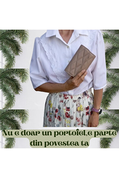 OEM Women's Wallet, Small, Natural Leather, Elegant Accessory For Women, Handmade, Dark Beige