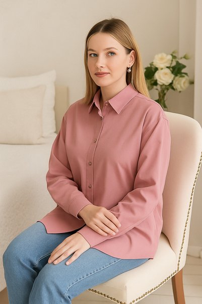 Patika Women's Oversize Long Shirt Dusty Rose
