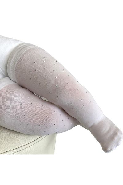Daymod Mycro 50 Baby Jewelled Pantyhose White
