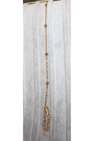 AGB Custom Hand Made Design Stainless Steel Gold Color Chain Anklet (18,5+5 cm)