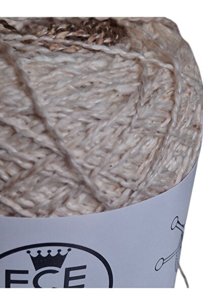 Ece Örgü Tasarım Atölyesi Κρεμ χρωματικοί τόνοι, χρωματική μετάβαση, βραχμέλινο βαμβακερό πλεκτό σχοινί (200 γρ.)