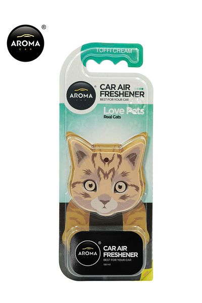 Generic Aroma Love Pets Real Cats Car Air Freshener – Toffi Cream Fragrance, Long Lasting, Clip-on Design