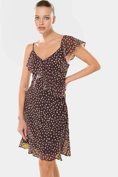 PayBuy Summer Polka Dot A-Line Mini Dress Chiffon Woven Casual Wear