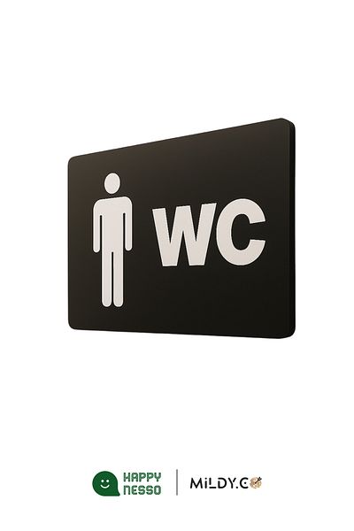 Happynesso لافتة BAY WC من سلسلة WC Diversion مقاس 22 سم × 8 سم