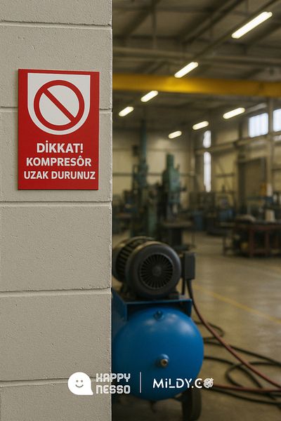 Happynesso "Attention! Compressor Keep Out" Warning Sign 30X20 cm |   Foil Printed Forex Sign