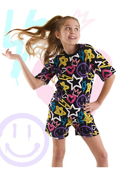 MSHB&G Street Style Summer T-shirt and Shorts Set for Girls