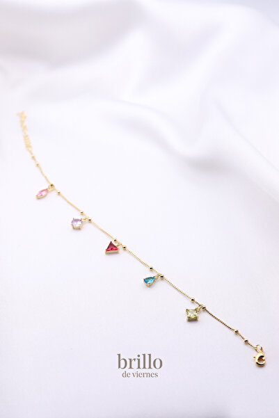 Brillo خلخال نسائي من الفولاذ الذهبي الفاخر الملون