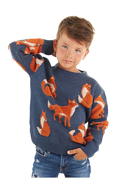MSHB&G Marineblauer, langärmliger Strickpullover für Jungen von Fox