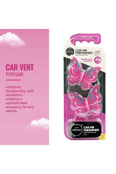 Generic Aroma Car Air Freshener Bubble Gum Fragrance, Aroma Butterfly Car Ac Vent Air Freshener