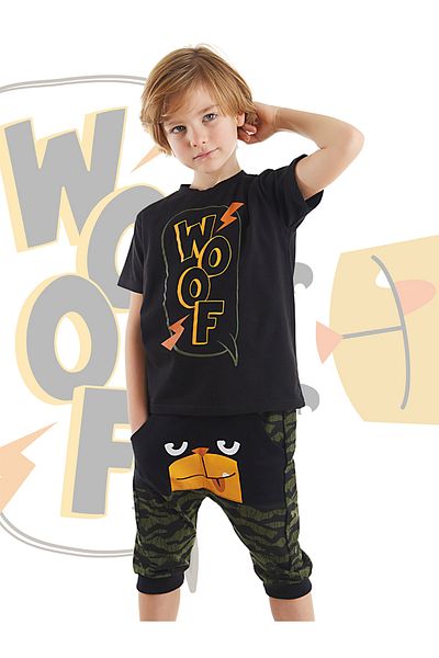 Denokids Woof Boy's T-shirt Capri Shorts Set